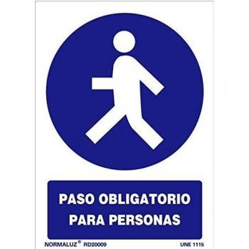Normaluz RD20009 - Señal Paso Obligatorio Para Personas PVC Glasspack 0,7mm 21x30 cm
