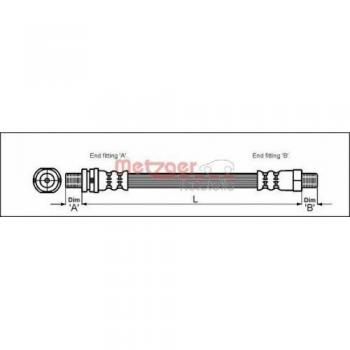Latiguillo de freno flexible Metzger 4112507 para Ford Cougar y Mondeo