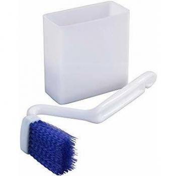 Cepillo de limpieza para WC con caja y soporte de pared, diseño práctico y moderno, dimensiones 4,5 x 23 x 9,2 cm