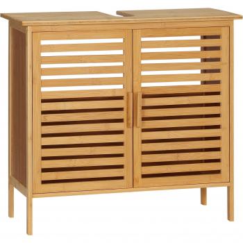 Mueble de Baño Kleankin para Debajo del Lavabo de Bambú con 2 Puertas