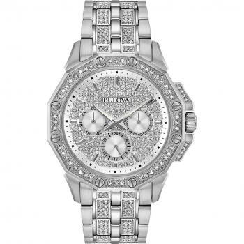 Bulova 96C134 Crystal Octava Men's Silver Stainless Steel Watch 42mm 3ATM