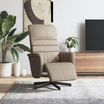 Silla de masaje reclinable de cuero sintético capuchino con reposapiés Vidaxl Marrón