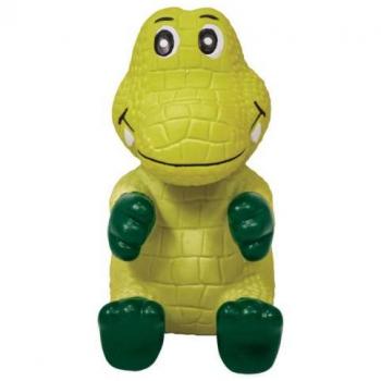 KONG Wiggi Alligator - Juguete para perros, diseño de cocodrilo, hecho de material suave y duradero, relleno de peluche, sonido chirriante, ideal para juegos interactivos y masticación