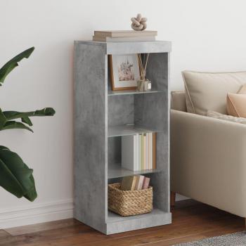 Aparador con luces LED gris hormigón 41x37x100 cm Mueble de Almacenaje de Salón, Armarios con Puertas, Cajón de Madera, Buffet para salón Moderno, Armario Auxiliar,