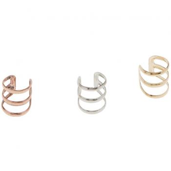 3pcs Tone Ear Cuff of Cartilage Helix 3 Circle Earrings by Generico