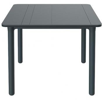 Mesa Cuadrada Resol Noa Gris Oscuro Polipropileno Fibra de Vidrio 90 x 90 x 74 cm, Multiusos, Ligera, Ideal para Jardín, Terraza, Balcón, Salón