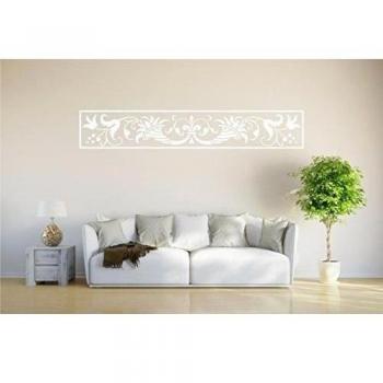 INDIGOS UG Vinilo Decorativo para Pared W274 del Ornamento, árboles 120x19 cm, Blancas, 120x8x20 cm