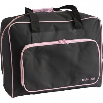 foolsGold Bolsa Acolchada para Transportar la Máquina de Coser - Negro/Rosa