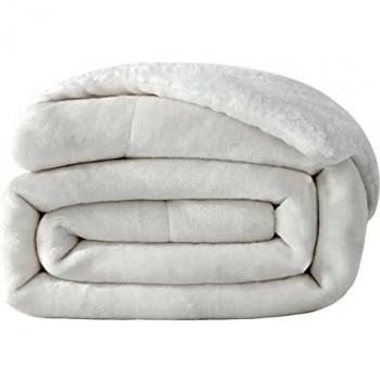 Wavve Manta Sherpa Franela Reversible 130x150 cm, Manta Polar Pequeña para Cama 80, Manta Felpa de Sofá, 100% Microfibra, Suave, Caliente, Transpirable para Invierno