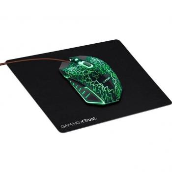 Trust GXT 783X Izza Gaming Mouse and Mouse Pad Combo, USB Type-A, Optical, 4000 DPI, Ambidextrous Design