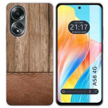Funda Silicona Oppo A58 4G Diseño Madera 09 con Dibujos