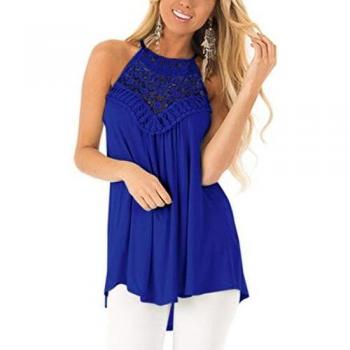CNFIO Camisetas Tirantes Mujer Blusa EncajeTop Sin Mangas Cami Tank Tops De Casual para Mujer