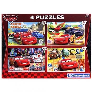 Clementoni 7602 Cars - Puzzle múltiple, 2 x 20 Piezas y 2 x 60 Piezas 7602