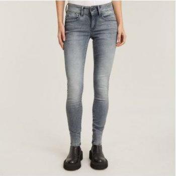 G-Star Women's Lynn Mid Waist Skinny Jeans, Faded Industrial Grey, Casual Cotton Denim, 33W/30L
