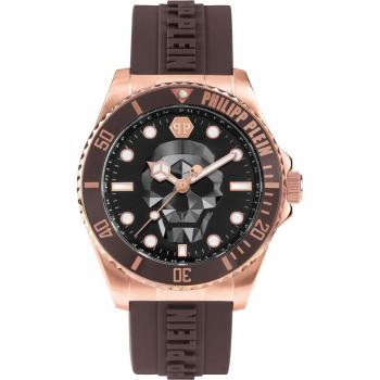 Philipp Plein The $kull Diver Watch, Brown male, Silicone, Size: ONE SIZE