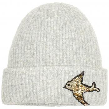 PIECES Pcregitta Hood Gorro de Punto, Gris