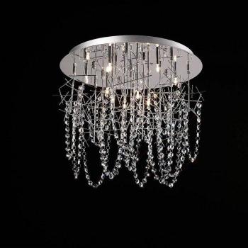 Lámpara de techo Lexi 10 luces G4 cromo pulido/cristal, no compatible con LED/CFL