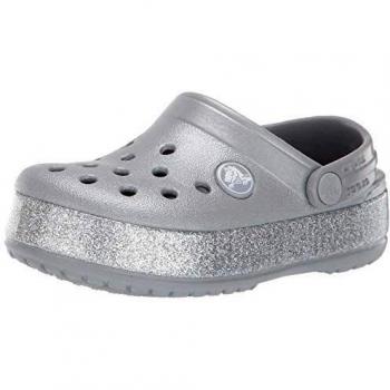 CROCS Crocband Glitter Clog K Zuecos Filles Plateado - 19/20 - Zuecos