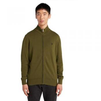 Timberland Men's Williams River Green Zip Sweater, Organic Cotton, Sustainable, Size S