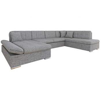 Sofá rinconero Comfivo 150 con función de descanso, caja de ropa de cama, medidas 345x205x76cm, color gris
