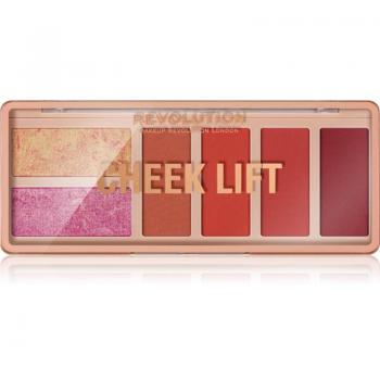 Cheek Lift Paleta de Iluminadores y Coloretes - Make Up Revolution, incluye 6 tonos de colorete en la tonalidad Coral Dreaming, cada uno con un peso de 1.8 g