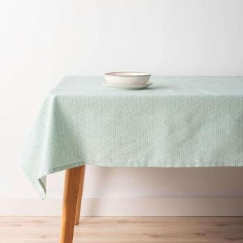 Mantel Antimanchas Jacquard Belum 31990C Turquesa 240 x 155 cm, Tacto Extrasuave, Tejido 70% algodón - 30% poliéster