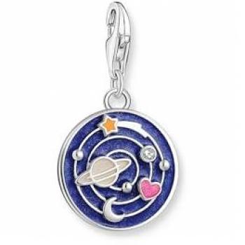 Thomas Sabo Charm Club Charmista Sterling Silver Multicoloured Enamel Galaxy Charm 2042-691-7 - Sterling Silver / Enamel / Zirconia Female