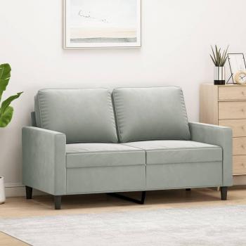 Sofá 2 plazas gris claro 120 cm en terciopelo vidaXL