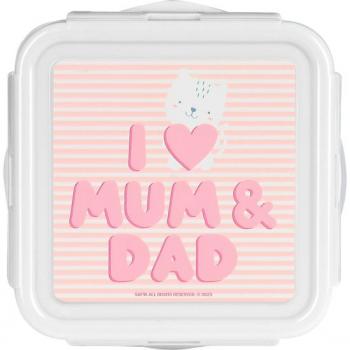 Fiambrera Preescolar Safta Love Rosa Poliuretano 13x7.5x13 cm