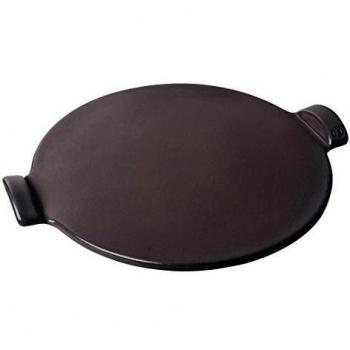 Emile Henry Charcoal Smooth Ceramic Pizza Tray 37cm