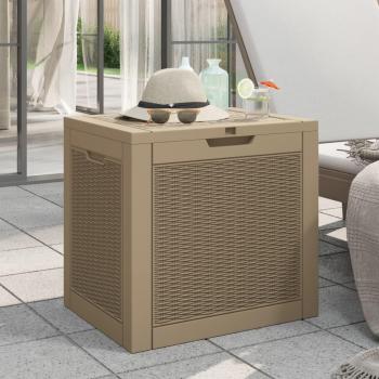 vidaXL Garden Storage Box - Light Brown, 55.5x43x53 cm, Polypropylene