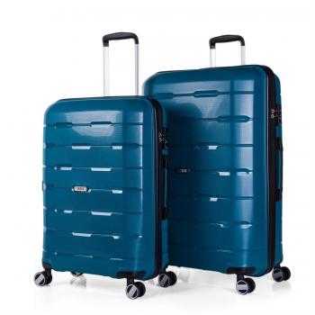 JASLEN - Juego Set 2 Maletas Trolley Grandes 60/70 cm Polipropileno PP. Rígidas, Resistentes y Ligeras. Mango telescópico, 2 Asas, 4 Ruedas Dobles. Candado Integrado TSA 67500, Color Azul