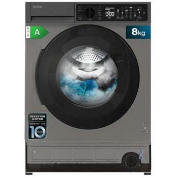 Lavadora Integrable Cecotec Bolero DressCode 750 Bi Inverter 7Kg Acero Inox 1200rpm Clase A, Motor Inverter Plus, SteamMax, Stain Match Plus