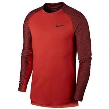 NIKE M NP Top LS Utility Thrma Long Sleeve, Hombre, Dune Red/Black/Black, 2XL