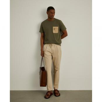Jogger de hombre regular Lion of Porches en color beige, pantalón jogger de malla técnica