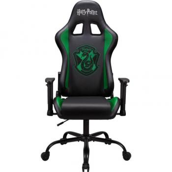 Silla Gaming Pro Harry Potter Slytherin - Ajustable en Altura y Respaldo - Negro/Verde