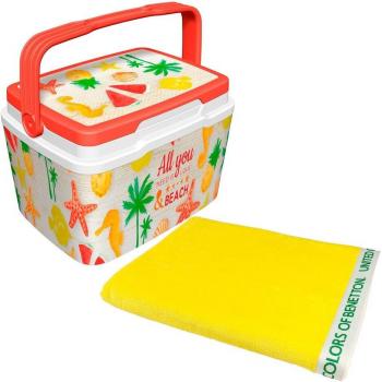 Nevera LIFE STORY 5 litros All You Need Is Love + Toalla de playa 90x160cm 380gsm velour 100% algodón amarillo