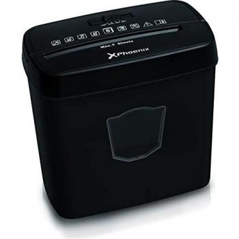 Phoenix Technologies - Descructora de Papel 12L, 7 Segundos por Hoja, hasta 5 Hojas a la Vez, Corte Cruzado, Recipiente Separable Negro