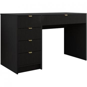 Mesa de oficina Comfivo J109, con 5 cajones, color negro, dimensiones 120 x 76 x 55 cm