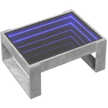 Mesa de centro con Infinity LED gris hormigón 70x53x30 cm