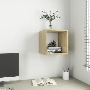 Mueble de pared de roble blanco Sonoma 37x37x37cm madera multicapa y armario de pared madera contrachapada blanco y roble 37x37x37cm