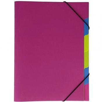 Carpeta organizadora PAGNA Funky School A4, 5 compartimentos, PP, color rosa oscuro