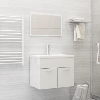 Conjunto de muebles de baño blanco brillante