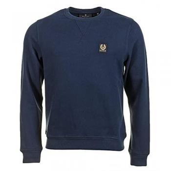 Sudadera básica de hombre Belstaff con logo pequeño, color azul marino, talla grande