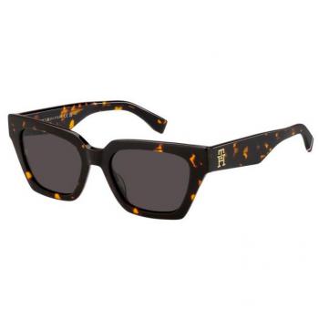 Tommy Hilfiger Havana Orange/Brown Sunglasses TH 2101/S, Brown female, Size: 52 MM