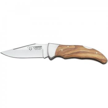 Navaja de caza Cudeman 307-L con virola y mango de madera de olivo y hoja de 9 cm.