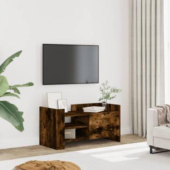 Mueble de TV madera de ingeniería roble ahumado 80x35x40 cm Marrón