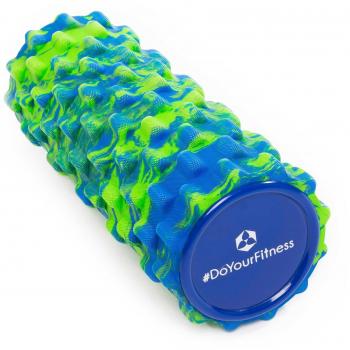 #DoYourFitness Rodillo para Masaje miofascial, Rodillo de Espuma »Ishana« Graffiti Rodillo para masajes y terapias Que facilita un automasaje Efectivo/Azul y Verde