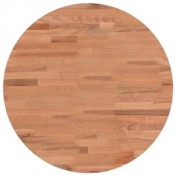 Tablero redondo de madera maciza de haya Ø50x4 cm Marrón