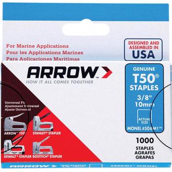 Arrow T50M 506m Monel 10mm (3/8in) Staples Box of 1000
